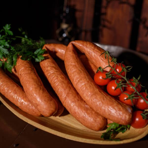 Česnakinė karšto rūkymo dešra apie 350g/vnt